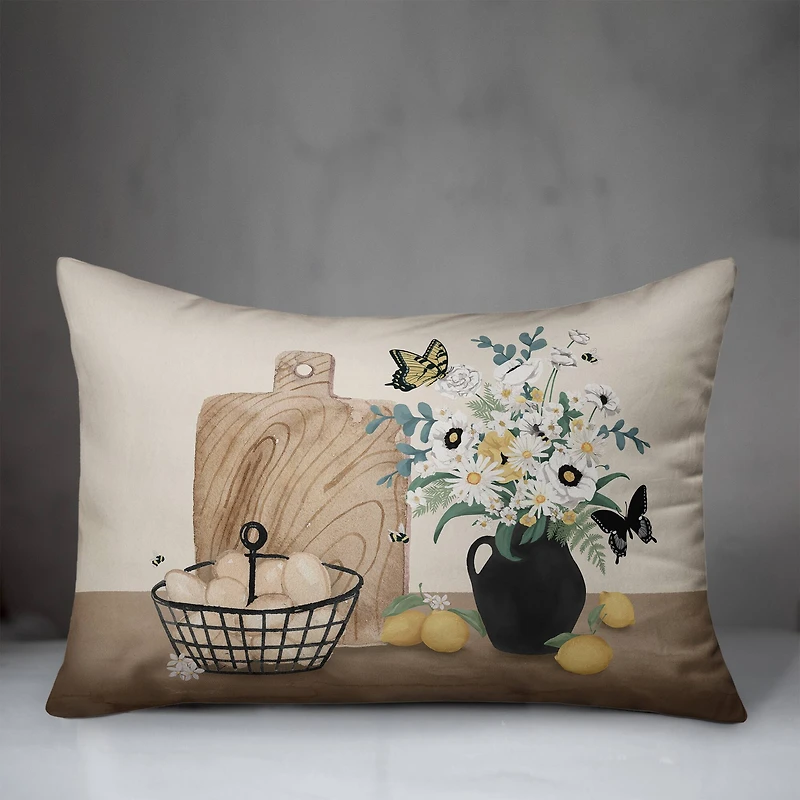 Still Life Lemons 20" x 14" Indoor/Outdoor Pillow