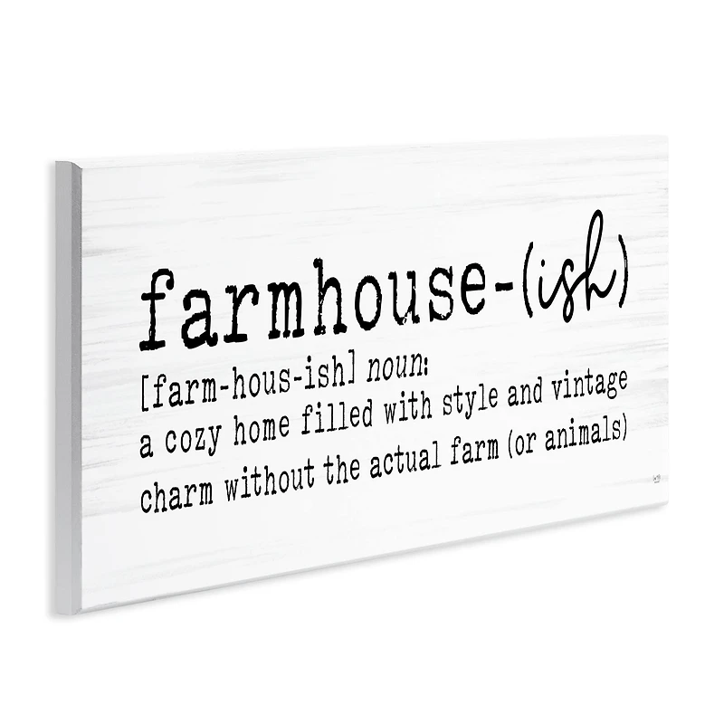 Stupell Industries Farmhouse-Ish Playful Definition Sign Birch Pattern Wall Plaque Art