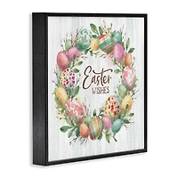 Stupell Industries Easter Wishes Wreath Framed Giclee Art
