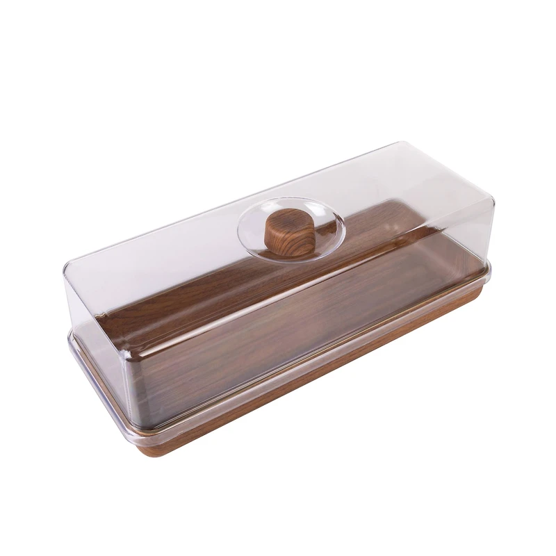 Luxe Party Mahogany Collection Bread & Cake Tray with Cover