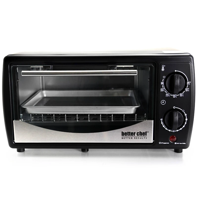 Better Chef 9L Black with Stainless Steel Front Toaster Oven Broiler