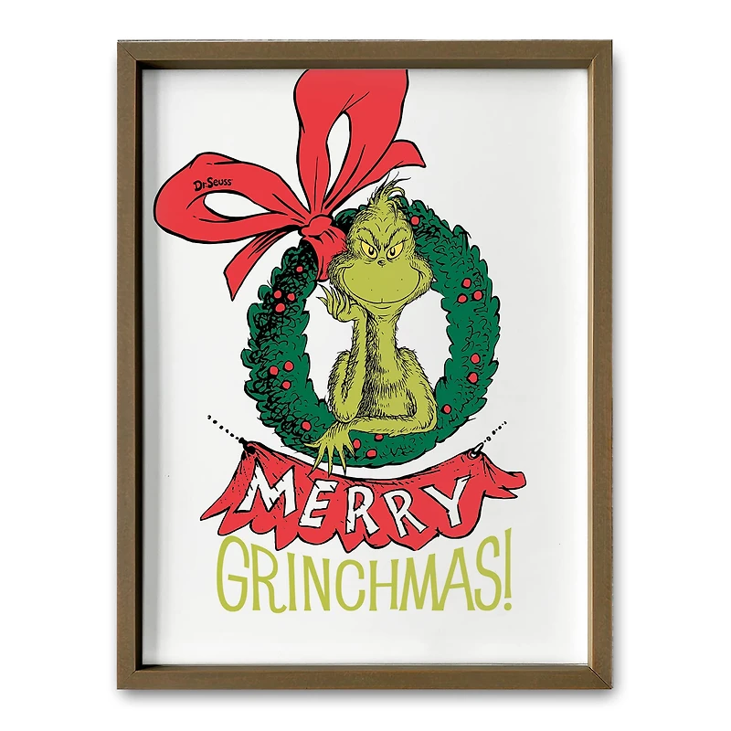 24" The Grinch Merry Grinchmas Wreath Framed Print