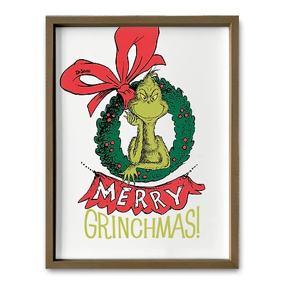 24" The Grinch Merry Grinchmas Wreath Framed Print