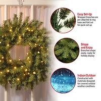 24" LED Norwood Fir Wreath