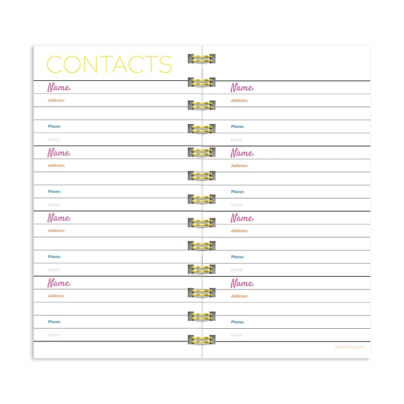 TF Publishing Pocket Pink Stripe Undated Weekly Spiral Planner