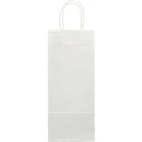 JAM Paper White Kraft Paper Wine Gift Bag, 100ct.