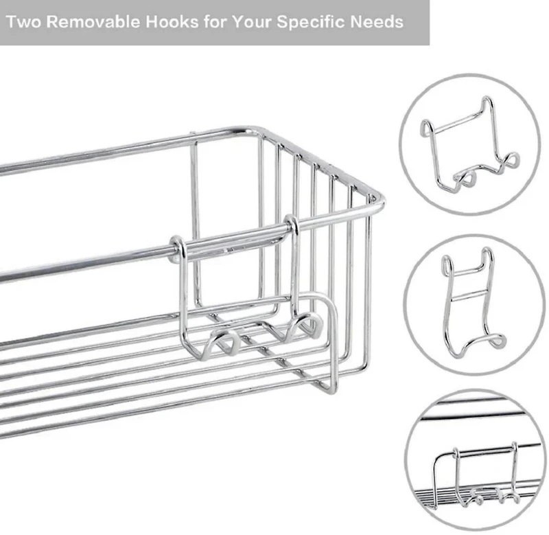 NEX™ Silver Shower Caddy Hanging Basket Shelf Set