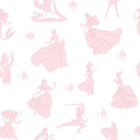 RoomMates Disney 100th Anniversary Princesses Pink Peel & Stick Wallpaper