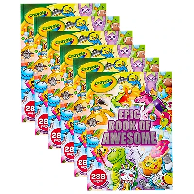 Crayola Epic Book of Awesome 288-Page Coloring Book, 6ct.
