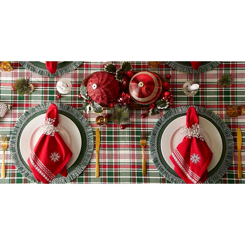 DII® Yuletide Plaid Tablecloth
