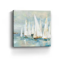 White Sailboats Canvas Giclee