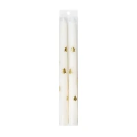 10" Ivory with Gold Trees Taper Candles, 2ct. by Ashland®