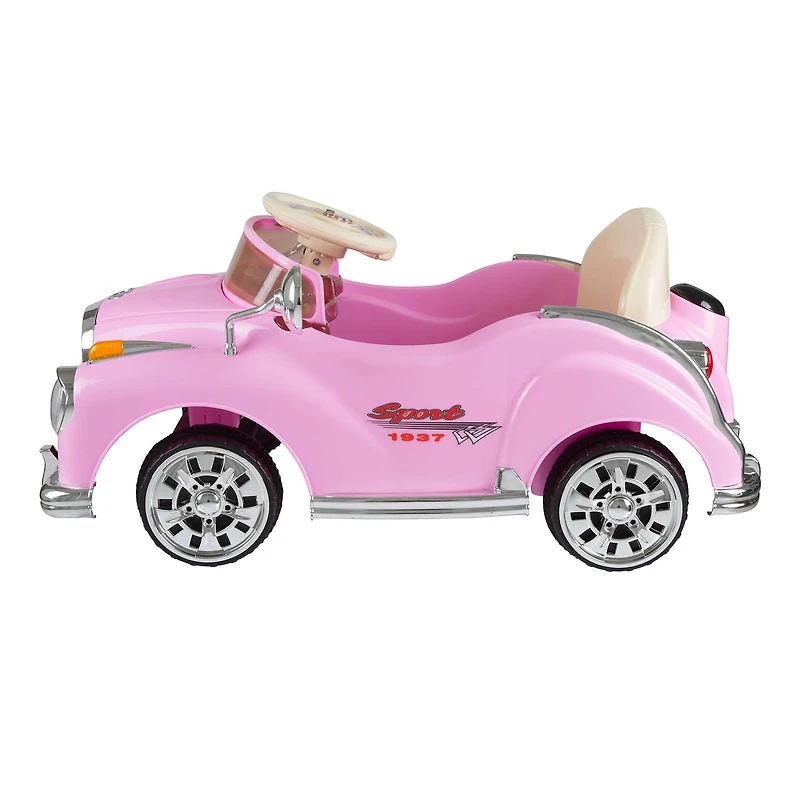 Toy Time Pink Battery Powered Ride-On Classic Coupe Car
