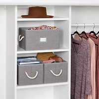 Honey Can Do Heather Gray Large Fabric Storage Bins with Handles, 3ct.