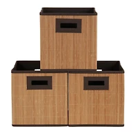 Household Essentials Woven Bamboo Storage Cube Basket Set