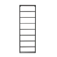 Black Metal Minimalistic 8 Bottle Wall Wine Rack with Open Style Frame