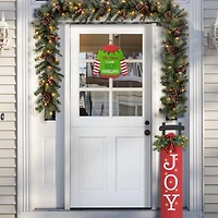 Glitzhome® 13.25" Christmas Elf Sweater Sign Door Hanger