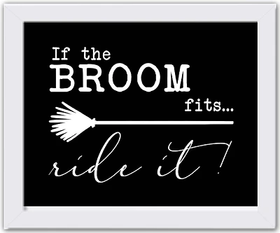 Broom Fits White Framed Print Wall Art