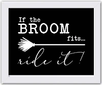 Broom Fits White Framed Print Wall Art