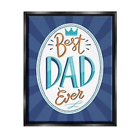 Stupell Industries Best Dad Ever Striped Phrase Floater Framed Art