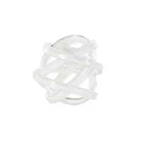 7" White Glass Knot Twisted Sculpture