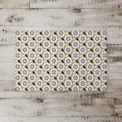 Mod Gold Flower 27" x 18" Floor Mat
