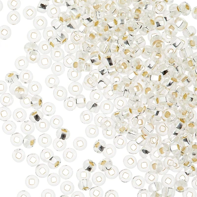12 Pack: John Bead Crystal & Metallic Silver Czech Glass Seed Beads, 8/0