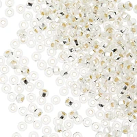 12 Pack: John Bead Crystal & Metallic Silver Czech Glass Seed Beads, 8/0