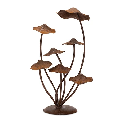 17" Bronze Metal Mushroom Garden Accent