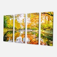 Designart - Bright Fall Forest with River