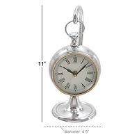 11" Silver Aluminum Coastal Clock