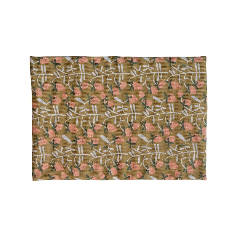 Hello Honey® Strawberry Cotton Dish Drying Mat with Quilted Terry Cloth Insert