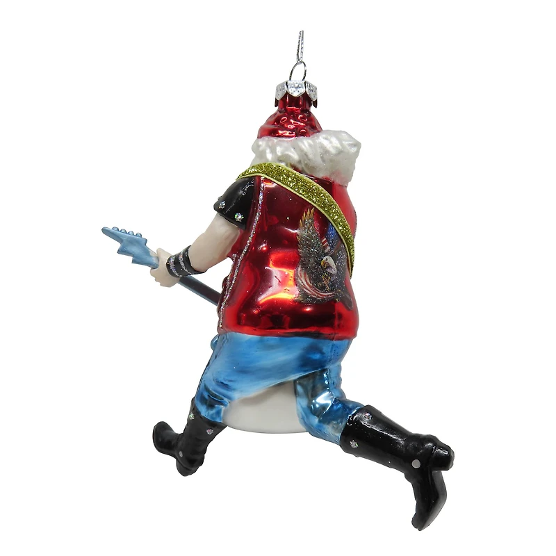 5.25" Rocking Santa Glass Ornament by Ashland®