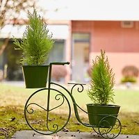 Glitzhome® 21.5'' Green Metal Bicycle Plant Stand