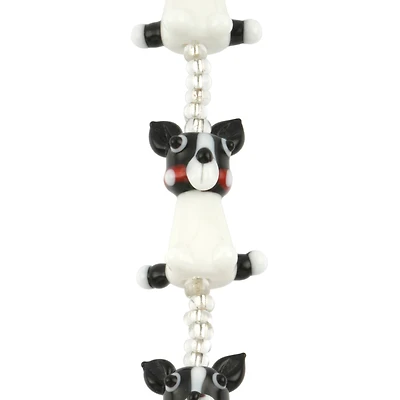 Black & White Lampwork Glass Dog Beads by Bead Landing™