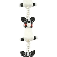 Black & White Lampwork Glass Dog Beads by Bead Landing™