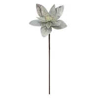 22" Silver Poinsettia & Pearl Stem by Ashland®