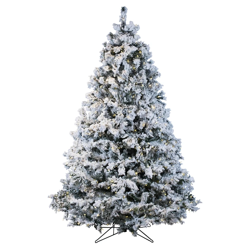 5.5ft. Pre-Lit Flocked Alaskan Pine Artificial Christmas Tree, Warm White LED Dura-Lit® Lights