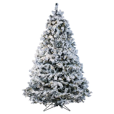 5.5ft. Pre-Lit Flocked Alaskan Pine Artificial Christmas Tree, Warm White LED Dura-Lit® Lights