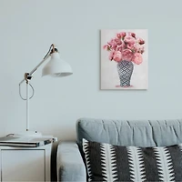 Stupell Industries Elegant Pink Peony Floral Bouquet in Vase Canvas Wall Art
