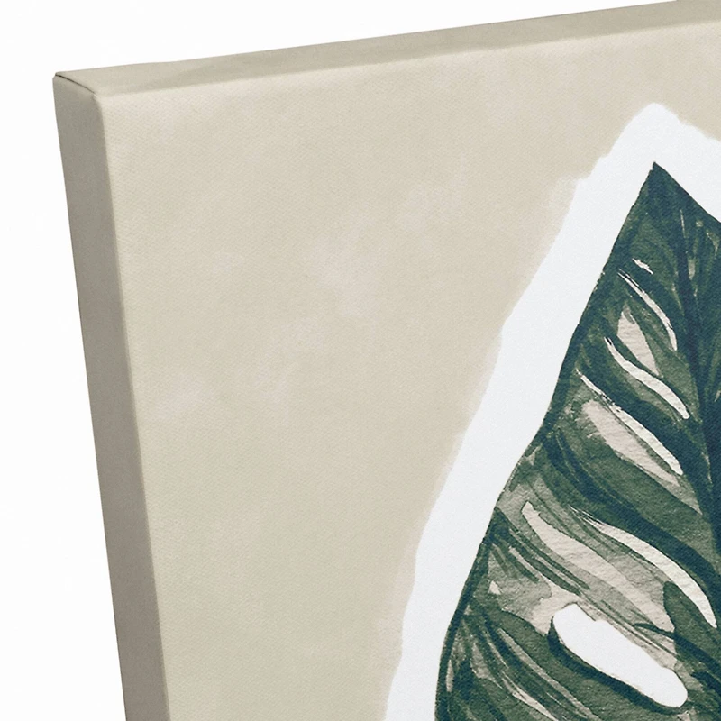 Navy Tropical Leaf 11" x 14" Canvas Wall Art