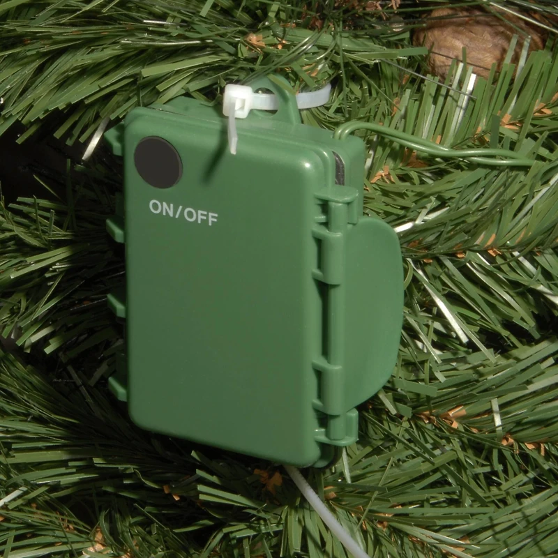 3ft. Pre-lit Crestwood Spruce Artificial Christmas Mailbox Cover with Silver Bristle, Cones, Red Berries, Glitter and Warm White LED Lights