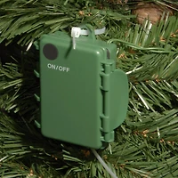 3ft. Pre-lit Crestwood Spruce Artificial Christmas Mailbox Cover with Silver Bristle, Cones, Red Berries, Glitter and Warm White LED Lights