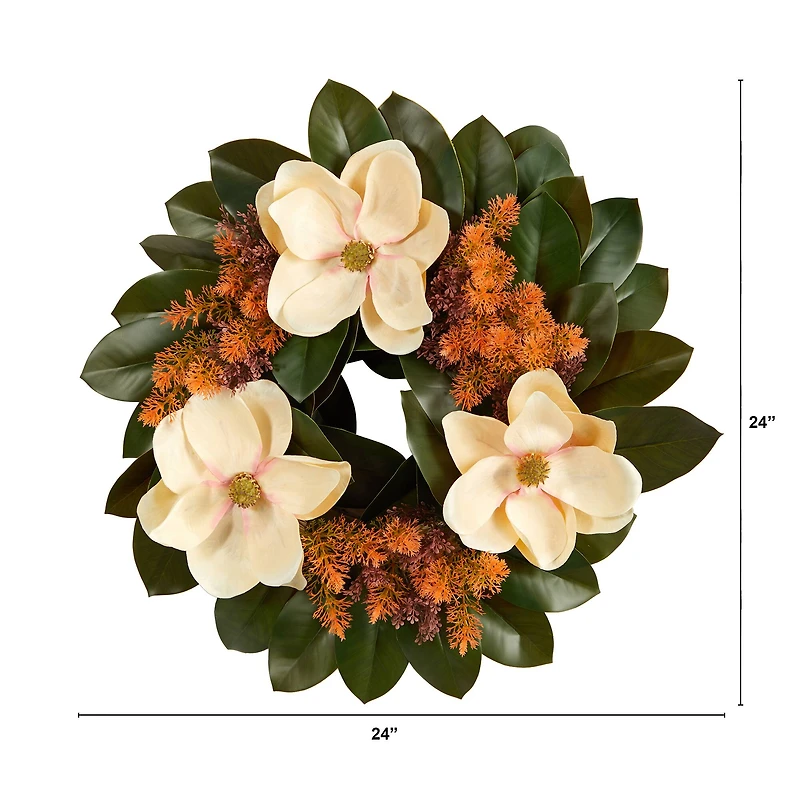 24" Magnolia Wreath