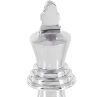 CosmoLiving by Cosmopolitan Silver Aluminum Traditional Chess Sculpture Set