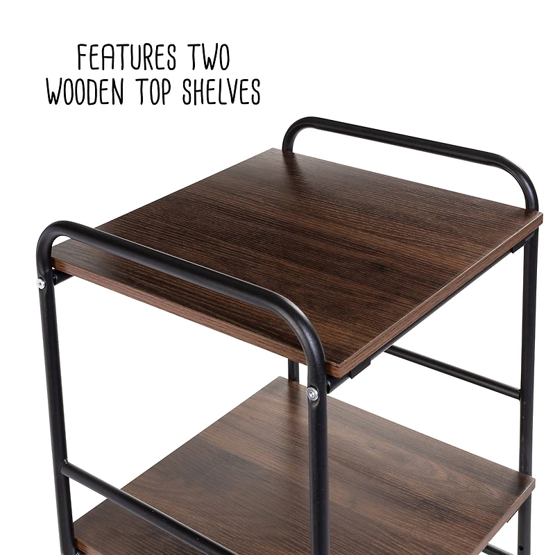 Honey Can Do Black 4-Tier Rolling Cart