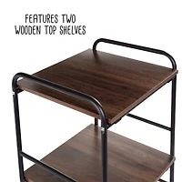 Honey Can Do Black 4-Tier Rolling Cart