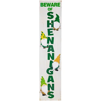 36" Beware of Shenanigans St. Patrick's Day Porch Board Sign Decoration
