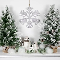 8" Ivory Sisal Penguin Christmas Figure