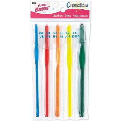 Susan Bates® Crystalites Acrylic Crochet Hook Set, G-K